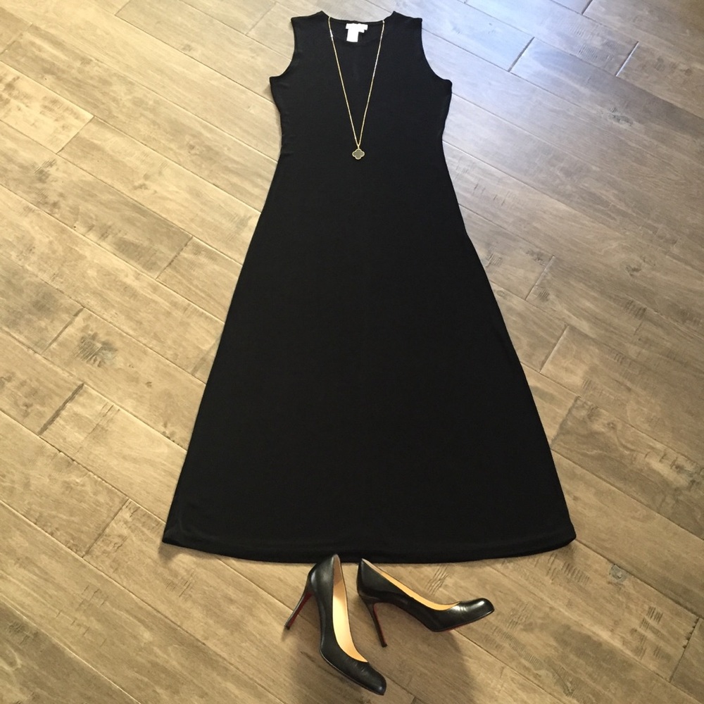 Coldwater Creek Tank Maxi Travel Dress Black Sml